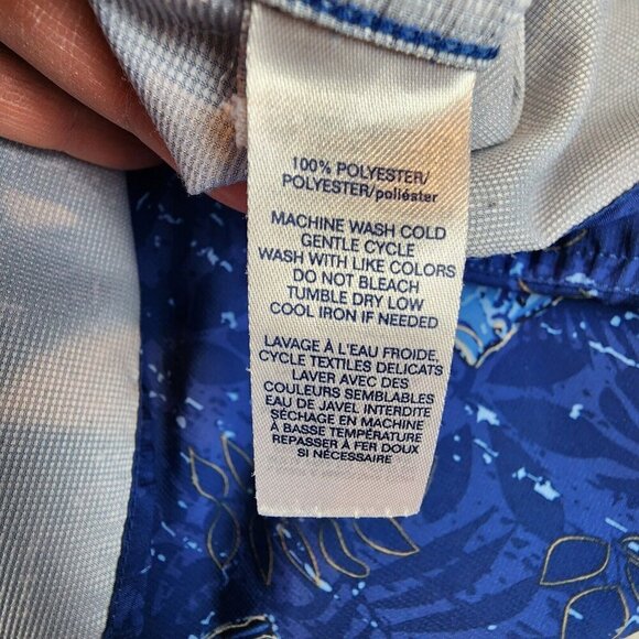 CHAPS x Ralph Lauren Mens‎ XL Camp Shirts Blue Fish Softshell Vent Button Up - Picture 6 of 10